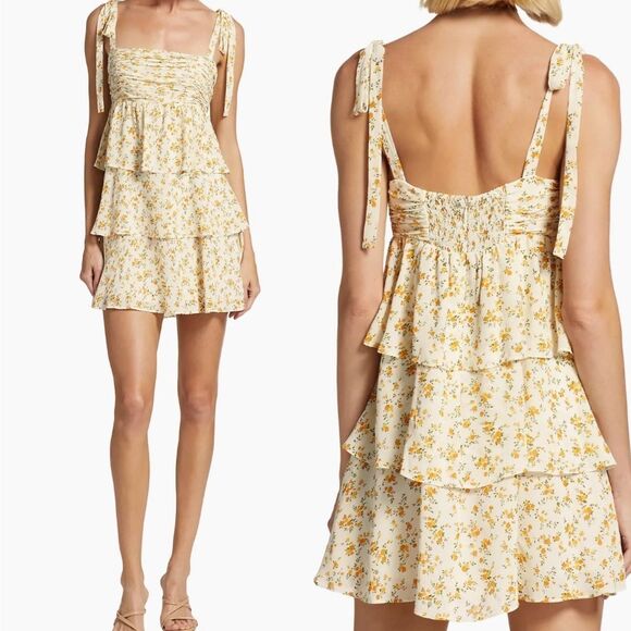 Reformation Avni Ruched Babydoll Minidress XL NWT $218 - Picture 1 of 10